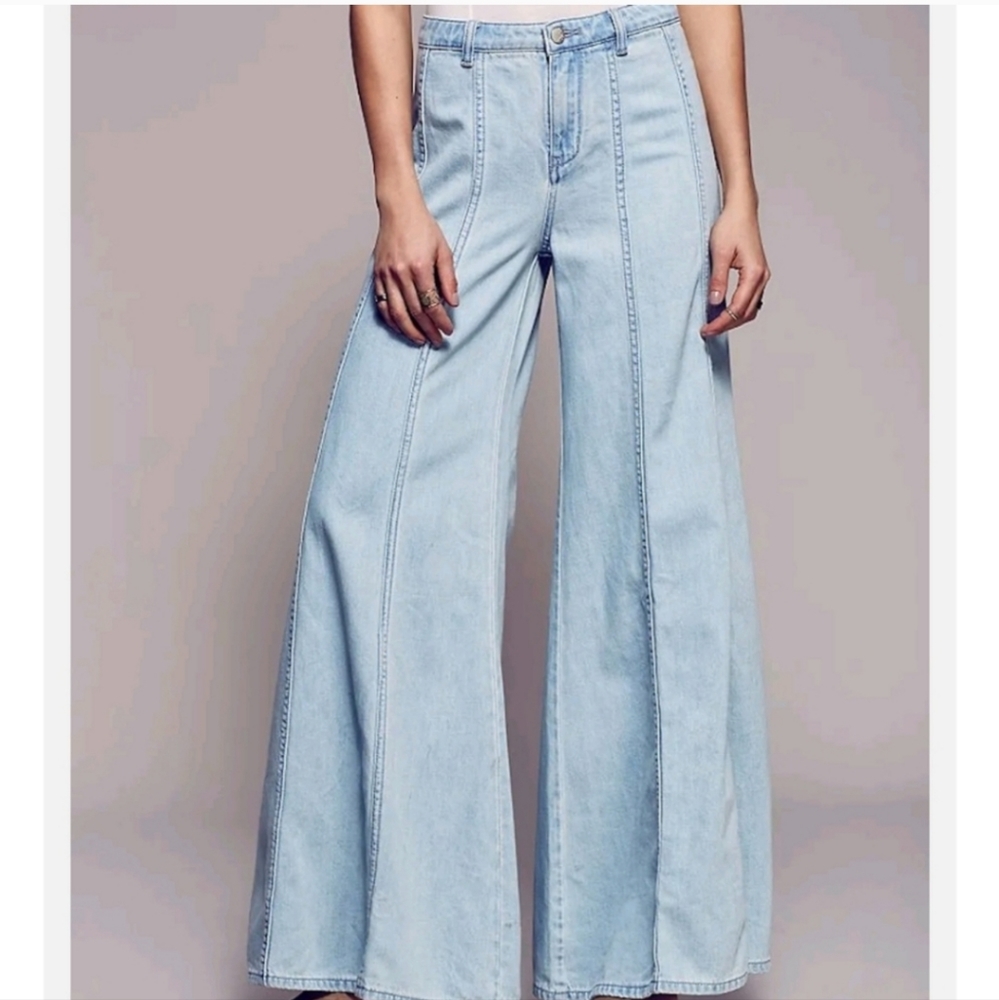 Free Peope Gilmore Extreme Wide Leg Bell Boho Bohemian size 10